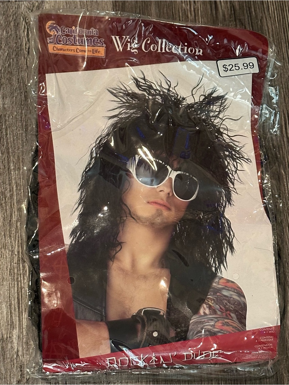 California Costumes 80s Rock N Roll Dude Black Shag Wig Adult Halloween Costume